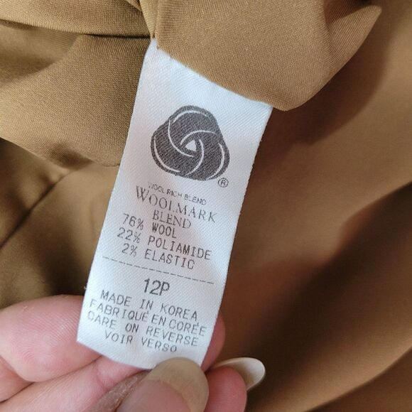 Tahari Skirt 100% Wool Tweed Aline Academia Grunge Golden Multicolor Fleck 12P - Picture 13 of 13